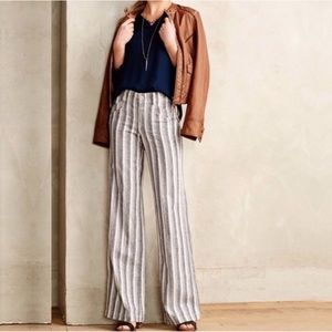 Pilcro and the Letterpress Blue and White Wide Leg Jumpsuit